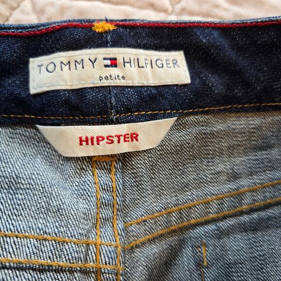 Vintage Tommy Hilfiger Jean's Women's 14P Hipster Dark Wash Embellished Pocket - Picture 6 of 10